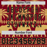 Custom Crimson Old Gold Graffiti Pattern Personalized Bossinia Style Authentic Baseball Jersey
