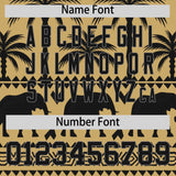 Custom Khaki Black Graffiti Pattern Personalized Bossinia Style Authentic Baseball Jersey