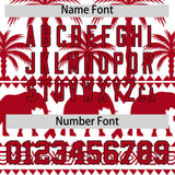 Custom White Red Graffiti Pattern Personalized Bossinia Style Authentic Baseball Jersey