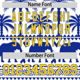 Custom White Royal Graffiti Pattern Personalized Bossinia Style Authentic Baseball Jersey