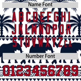 Custom White Navy Graffiti Pattern Personalized Bossinia Style Authentic Baseball Jersey