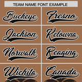 Custom Light Brown Black Graffiti Pattern Personalized Bossinia Style Authentic Baseball Jersey