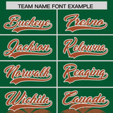 Custom Kelly Green Texas Orange Graffiti Pattern Personalized Bossinia Style Authentic Baseball Jersey