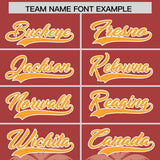Custom Red Teabrown Graffiti Pattern Personalized Bossinia Style Authentic Baseball Jersey