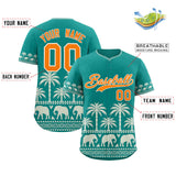 Custom Aqua Cream Graffiti Pattern Personalized Bossinia Style Authentic Baseball Jersey