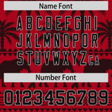 Custom Red Black Graffiti Pattern Personalized Bossinia Style Authentic Baseball Jersey