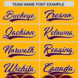 Custom Gold Crimson Graffiti Pattern Personalized Bossinia Style Authentic Baseball Jersey