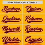 Custom Gold Orange Graffiti Pattern Personalized Bossinia Style Authentic Baseball Jersey