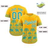 Custom Gold Bright Green Graffiti Pattern Personalized Bossinia Style Authentic Baseball Jersey