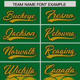 Custom Kelly Green Old Gold Graffiti Pattern Personalized Bossinia Style Authentic Baseball Jersey