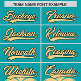 Custom Aqua Khaki Graffiti Pattern Personalized Bossinia Style Authentic Baseball Jersey
