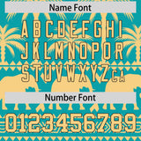 Custom Aqua Khaki Graffiti Pattern Personalized Bossinia Style Authentic Baseball Jersey