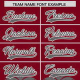 Custom Crimson Gray Graffiti Pattern Personalized Bossinia Style Authentic Baseball Jersey