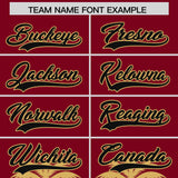 Custom Crimson Old Gold Graffiti Pattern Personalized Bossinia Style Authentic Baseball Jersey