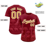Custom Crimson Light Red Graffiti Pattern Personalized Bossinia Style Authentic Baseball Jersey