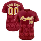 Custom Crimson Light Red Graffiti Pattern Personalized Bossinia Style Authentic Baseball Jersey