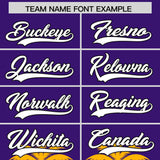 Custom Purple Yellow Graffiti Pattern Personalized Bossinia Style Authentic Baseball Jersey