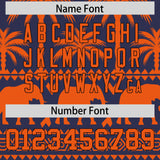 Custom Navy Orange Graffiti Pattern Personalized Bossinia Style Authentic Baseball Jersey