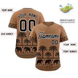 Custom Light Brown Black Graffiti Pattern Personalized Bossinia Style Authentic Baseball Jersey