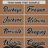 Custom Light Brown Black Graffiti Pattern Personalized Bossinia Style Authentic Baseball Jersey