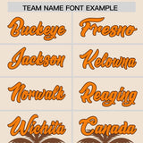 Custom Cream Brown Graffiti Pattern Personalized Bossinia Style Authentic Baseball Jersey