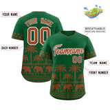 Custom Kelly Green Texas Orange Graffiti Pattern Personalized Bossinia Style Authentic Baseball Jersey