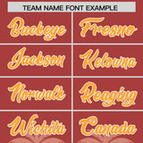 Custom Red Teabrown Graffiti Pattern Personalized Bossinia Style Authentic Baseball Jersey