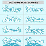 Custom Light Blue Teal Graffiti Pattern Personalized Bossinia Style Authentic Baseball Jersey
