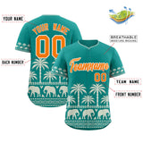 Custom Aqua Cream Graffiti Pattern Personalized Bossinia Style Authentic Baseball Jersey