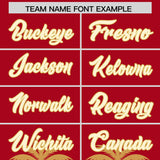 Custom Red Old Gold Graffiti Pattern Personalized Bossinia Style Authentic Baseball Jersey