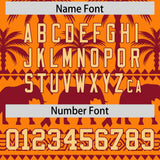 Custom Orange Crimson Graffiti Pattern Personalized Bossinia Style Authentic Baseball Jersey