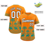 Custom Orange Bright Green Graffiti Pattern Personalized Bossinia Style Authentic Baseball Jersey