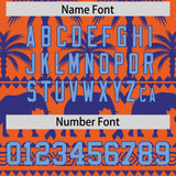 Custom Orange Royal Graffiti Pattern Personalized Bossinia Style Authentic Baseball Jersey