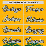 Custom Gold Green Graffiti Pattern Personalized Bossinia Style Authentic Baseball Jersey