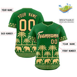 Custom Kelly Green Khaki Graffiti Pattern Personalized Bossinia Style Authentic Baseball Jersey