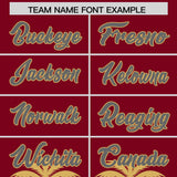 Custom Crimson Old Gold Graffiti Pattern Personalized Bossinia Style Authentic Baseball Jersey