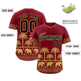 Custom Crimson Old Gold Graffiti Pattern Personalized Bossinia Style Authentic Baseball Jersey