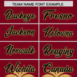 Custom Crimson Old Gold Graffiti Pattern Personalized Bossinia Style Authentic Baseball Jersey