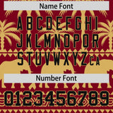 Custom Crimson Old Gold Graffiti Pattern Personalized Bossinia Style Authentic Baseball Jersey