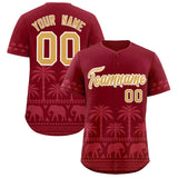 Custom Crimson Light Red Graffiti Pattern Personalized Bossinia Style Authentic Baseball Jersey