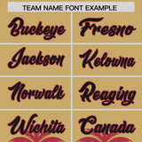 Custom Khaki Light Red Graffiti Pattern Personalized Bossinia Style Authentic Baseball Jersey