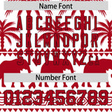 Custom White Red Graffiti Pattern Personalized Bossinia Style Authentic Baseball Jersey