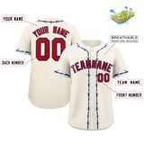 Custom Thorns Ribbed Classic Style Baseball Jersey Personalized Team Name Number Logo Button Down Shirt