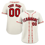 Custom Thorns Ribbed Classic Style Baseball Jersey Personalized Team Name Number Logo Button Down Shirt