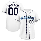 Custom Thorns Ribbed Classic Style Baseball Jersey Personalized Team Name Number Logo Game Training Shirt