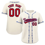 Custom Thorns Ribbed Classic Style Personalzied Team Name Number Logo Baseball Jersey Button Down Shirt