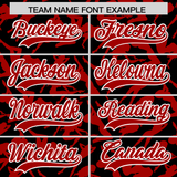 Custom Black Red Playboy Graffiti Pattern Authentic Baseball Jersey