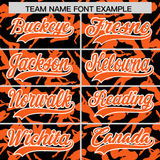 Custom Black Orange Playboy Graffiti Pattern Authentic Baseball Jersey