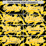 Custom Black Gold Playboy Graffiti Pattern Authentic Baseball Jersey