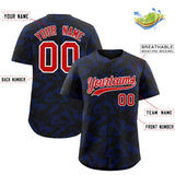 Custom Black Royal Playboy Graffiti Pattern Authentic Baseball Jersey